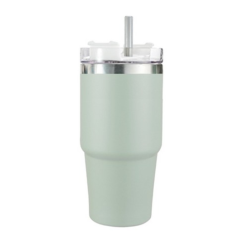 진공 스테인리스 텀블러 밀폐뚜껑+빨대 600ml, green