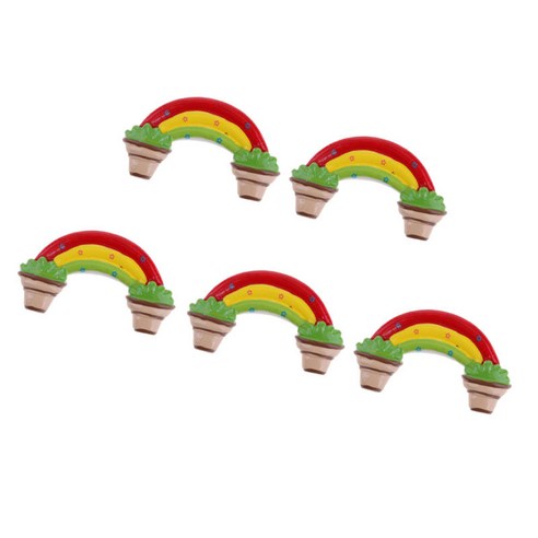 5pcs 무지개 요정 정원 인형 집 장식 미니어처 정원 장식품, 6, L, 설명