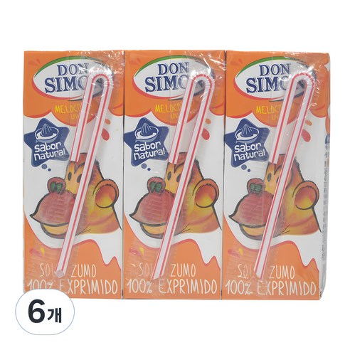 돈시몬 착즙 복숭아 백포도 주스, 200ml, 6개