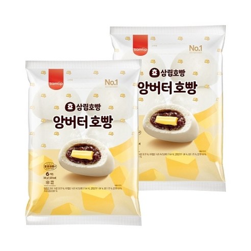 삼립 삼립호빵 냉동 앙버터 호빵 6입 1+1봉, 2개, 540g