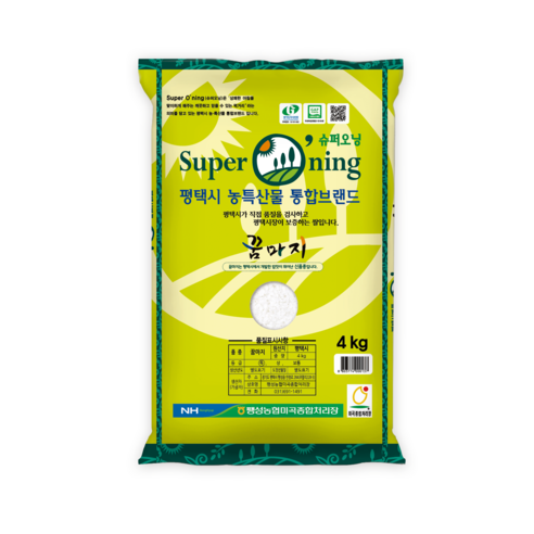 평택 슈퍼오닝 꿈마지쌀 / 추청대체품종/2023년산/ 특등급, 4kg, 1개