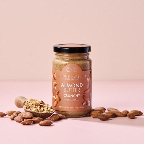 천연 재료, 맛있는 맛, 영양가의 완벽한 조합을 가진 오트리 고메넛버터 아몬드버터 크런치