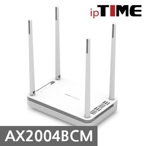 ipTIME AX2004BCM 유무선 공유기 Wi-Fi6 11ax 5G 듀얼밴드 안테나 4개 SD