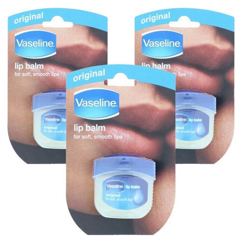 미국내수용 바세린 립 테라피 3개x7g Vaseline Lip Therapy - 0.25oz, 7g, 오리지널, 3개