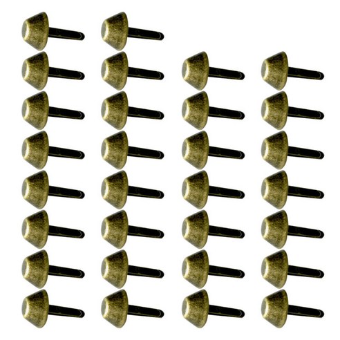 Ursmart 30Pcs 빈티지 금속 스터드 리벳 Nailheads 명소 2 프롱 라운드 돔, 청동, 철