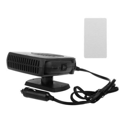 무시동 에어컨 히터 캠핑용 자동차 휴대용 난방냉각 팬 디미스터 DC 12V 2 in 1 장치 – 검정색 (1개) 12v에어컨