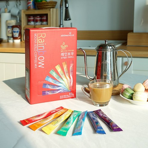 달콤하고 초콜릿 가득한 맛의 빠르고 편리한 커피믹스