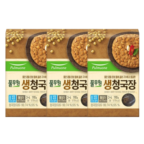 풀무원 국산콩 생청국장, 190g, 7개