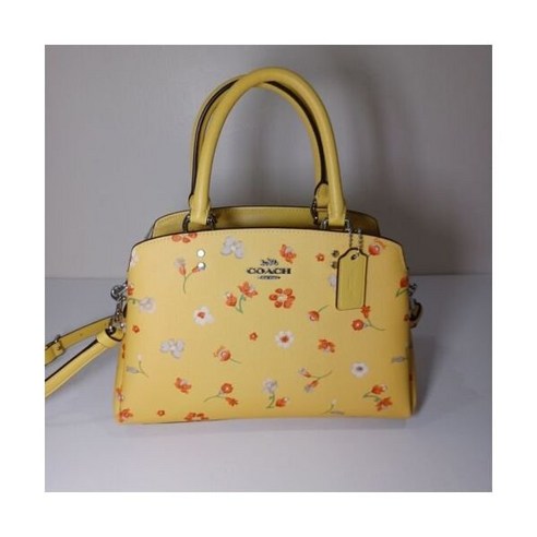 코치 COACH C8216 신비로운 꽃무늬 노란색 핸드백이 미니 릴리 캐리올 미니