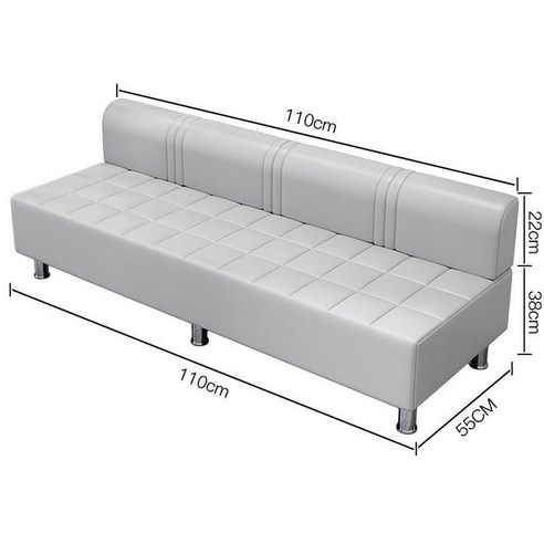 병원쇼파 3인 4인 호텔 소파 등받이 로비 인용 미용실 대기실 공항, 길이 110 폭 55 높이 38cm, 짙은 밝은 색