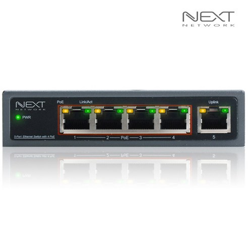 이지넷유비쿼터스 NEXT-POE605F PoE 스위치허브, 1개