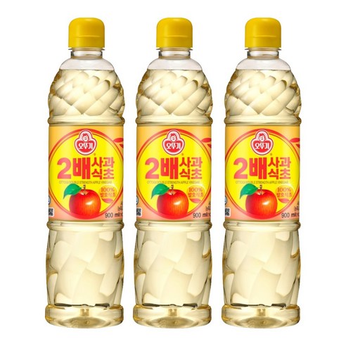 New 오뚜기 2배 사과식초 900MLX3입, 3개, 900ml