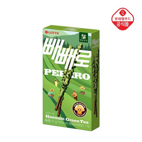빼빼로  빼빼로 녹차, 37g, 1개