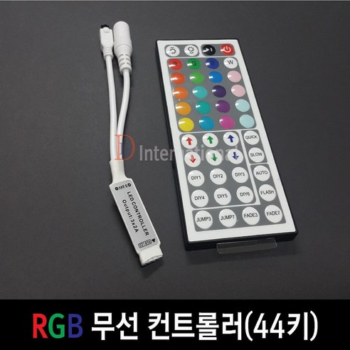 DHLED RGB 무선 컨트롤러 LED 44키 무선컨트롤러, 잭타입 - 4핀 추가(수), 1개