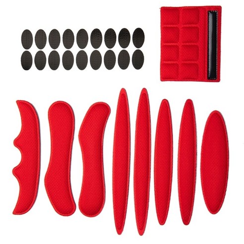 27pcs 헬멧 패딩 폼 키트 자전거 자전거 헬멧 교체 패드 자전거 오토바이 사이클링을위한 범용 헬멧 폼 패드, 빨간색