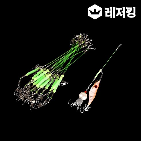 국산 야광 쭈꾸미채비 쭈꾸미낚시, 그린, 15개, 1.85g