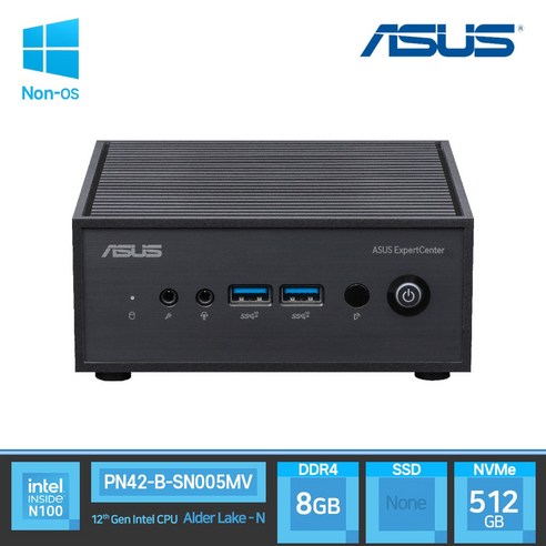 에이수스 ASUS 미니PC PN42-B-SN005MV N100 DDR4 8GB RAM / NVMe 512GB 듀얼랜