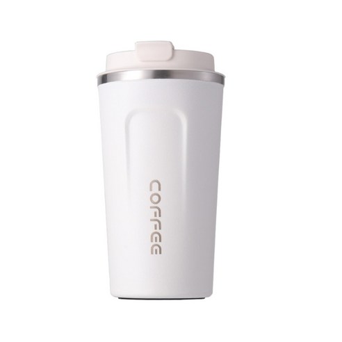 여행 커피잔 휴대용 절연 컵 누수 방지 스테인레스 스틸 플라스크 진공 병 510ml, 화이트