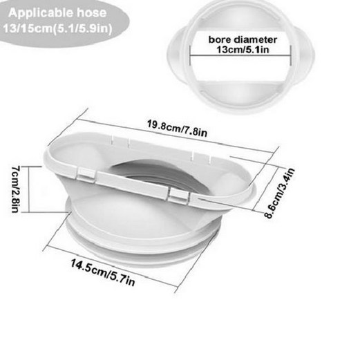 휴대용 AC 배기 호스 반시계 방향 스레드 에어 직경 5.1 인치, 03 WHITE_01 CHINA