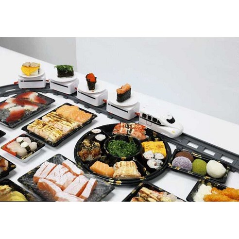 회전초밥 기차 장난감 홈 오마카세 생일파티 전동 스시, 3단 회전세트(배터리 포함), 1개