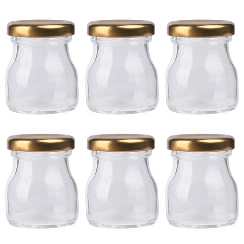 가인글로벌 원형쨈50 유리병 러그캡 골드, 6개, 50ml