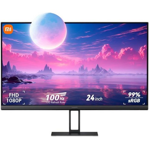 컴퓨터 모니터 게이밍 샤오미 A24i 24인치 7.5mm 100Hz 1080p IPS 178 월마운트 화면 데스크탑, 24in