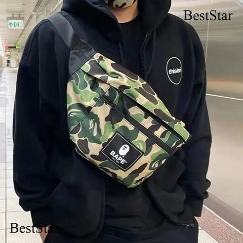 BestStar 일본 잡지 타이드 부록 베이프백 대용량 힙색 체스트백 크로스백 BAPE 가방 캐주얼백 베이프가방