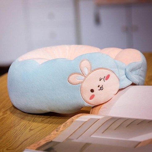 DFMEI 크리에이티브 캐릭터 애벌레 쿠션 러블리 토끼 목베개 여행베개 사무실 휴식 공룡 낮잠베개, DFMEI 토끼 식 목 베개, {"패션의류/잡화 사이즈":"30*30cm"}