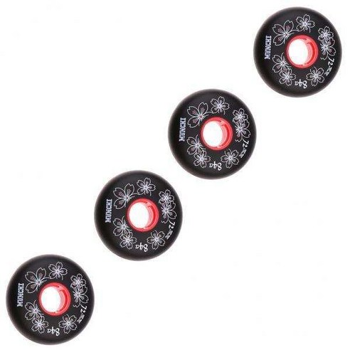 2x4 조각 인라인 롤러 하키 피트니스 스케이트 교체 휠 84A 72mm 블랙, PU