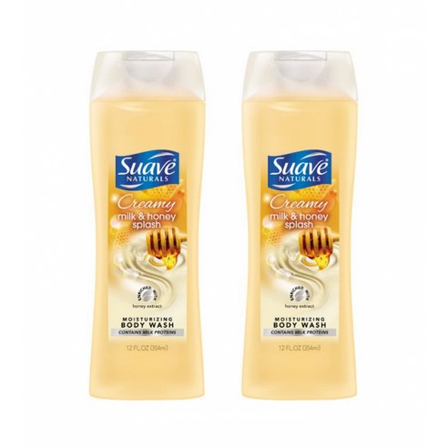 수아브 내추럴 모이스처라이징 바디 워시 크리미 밀크 & 허니 스플래쉬, 354ml, 2개