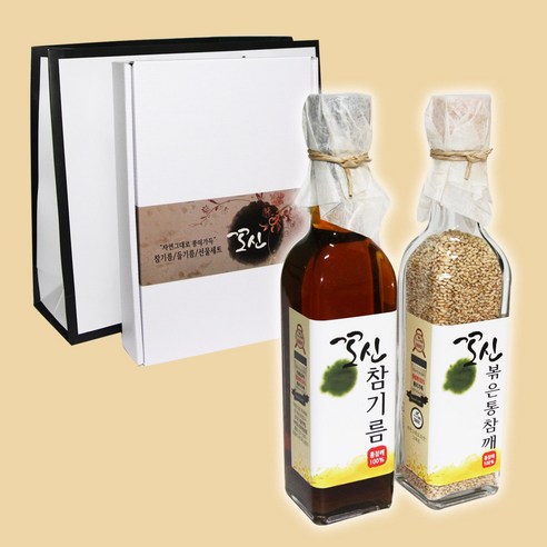 꼬신 통참깨100% 참기름250ml+복음참깨125g 고급선물세트, 중고급-참기름250ml+복음참깨125g, 250ml, 1개