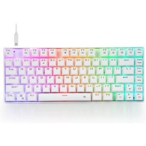 게이밍 키보드 Chuangquan Wireless Mechanical Gaming Keyboard 2.4GWired 81 Key Blue Switch 핫스왑 RGB 백라이트 높은