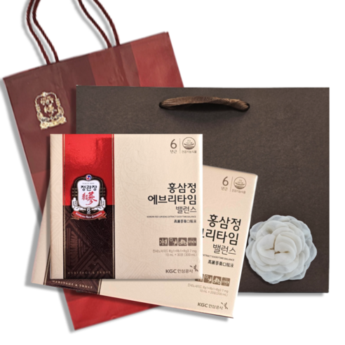 정관장 홍삼정 에브리타임 밸런스 50포 (20포 + 30포) 합포장 수제제작 백화점 쇼핑백 선물세트, 1개, 500ml