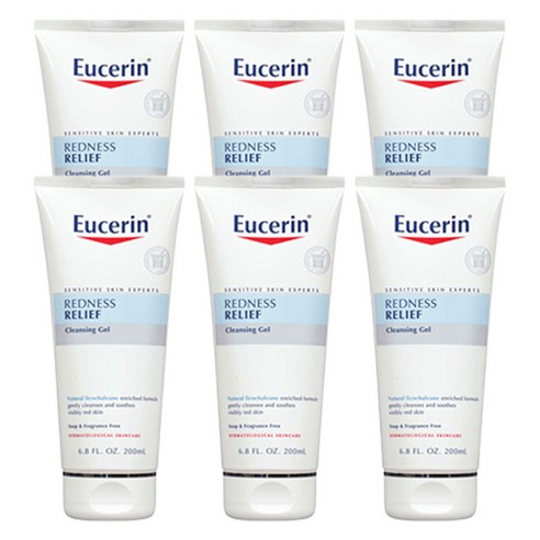 유세린 레드니스 릴리프 클렌징 젤 센서티브 비저블리 레드 스킨, 200ml, 6개입