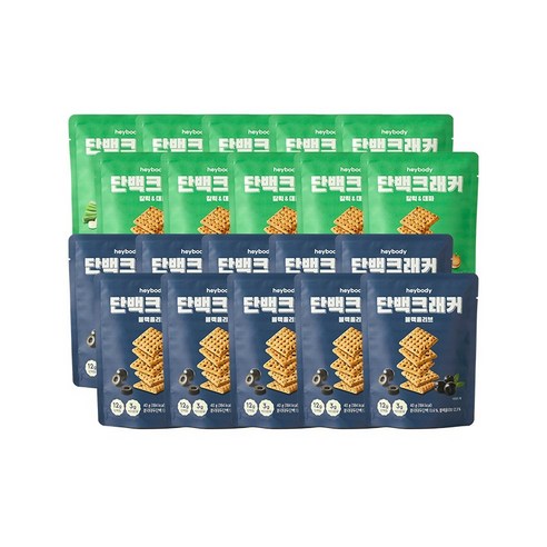 헤이바디 단백크래커 40g, 20개, 혼합(블랙올리브&갈릭대파)