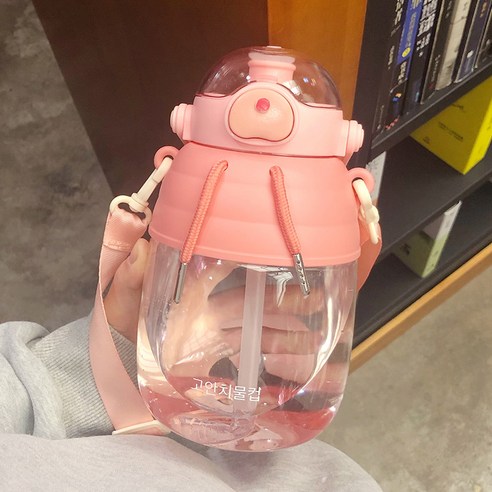 【휴대용 물병】여성 물 컵 슈퍼 대용량 공간 큰 배꼽 컵 짚 높은 외관 및 고온 저항 물병 컵, 색깔10