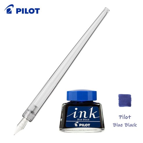 파이롯트 딥펜 이로우츠시+ 병잉크 30ml, 투명 M, 블루블랙