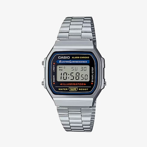 카시오 A168WA-1W 2A 정품 남자여자공용 사각커플 메탈 빈티지아날로그 레트로패션 학생 전자 손목 시계
