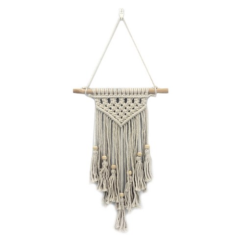 Macrame 벽 교수형 손으로 짠 보헤미안 태피스 트리 Boho Crafts 홈 거실 배경 장식, 하나, 보여진 바와 같이