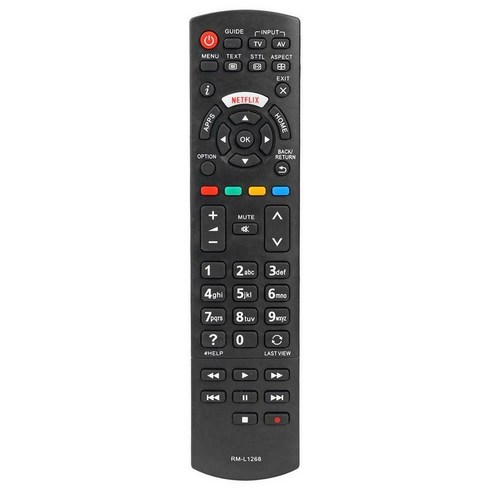 AFBEST Rm-L1268 Netflix 버튼이있는 Panasonic N2Qayb001008 용 스마트 LED TV 리모컨 N2Qayb000926 N2Qayb001013, 검정