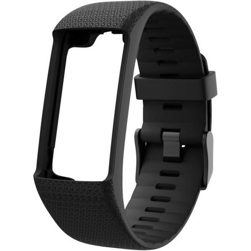 Qianqian56 Silicone Watch Band Black Buckle Wrist Strap for Polar A360 A370 Series Bracelet-Black 스마트워치