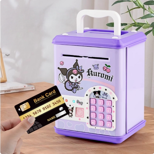 산리오 저금통 비밀번호 금고 동전 ATM 미니금고 지폐 저금통 HY002ZJ001, 1개, 쿠로미C