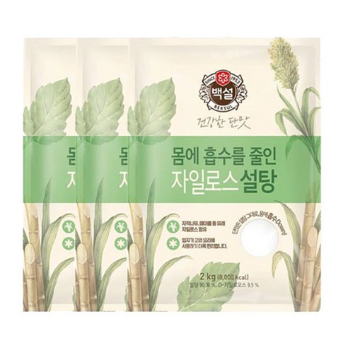 백설 하얀 자일로스 설탕 2gk x 3봉, 2kg, 3개