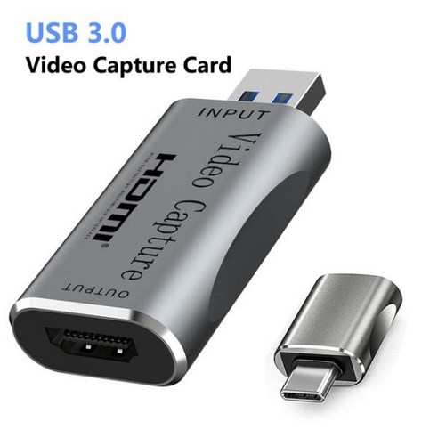 컴퓨터 USB 3.0 HDMI 호환 C 오디오 비디오 캡처 Type-C 카드 Youtube OBS 라이브 스트리밍 방송 게임 녹음 상자, 1.A