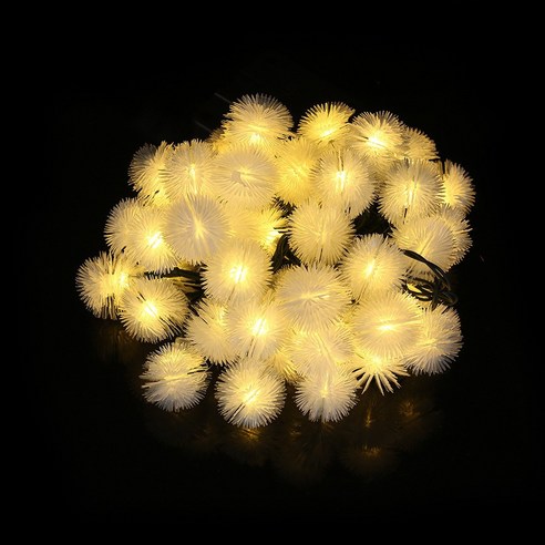 JXD 태양열+USB 리모컨 화원 LED 줄조명, 모피 공 따뜻한 빛_태양원격제어14M100LED