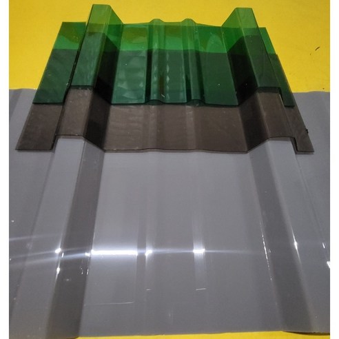 국산 PC판으로 만들어진 2000mm 크기의 반투명 렉산 골판 V250 1.2T 연스모그 폴리카보네이트 넥산 지붕 슬레이트 1개