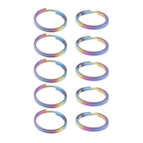 10pcs 티타늄 키 하드웨어 도구 미니 분할 키 체인 클립 Carabiner, 다채로운 25mm, 금속