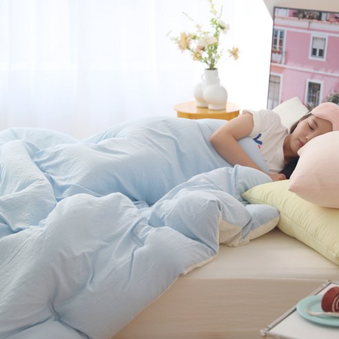 편안하고 안전한 수면 경험을 위한 베이직톤 크레용 세미워싱 사계절 이불