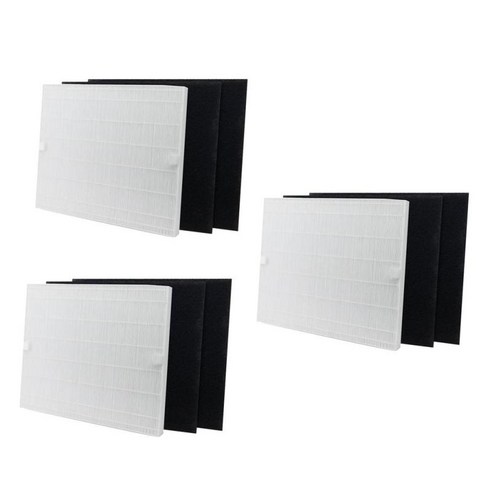 9 조각 HEPA 필터 및 탄소 필터 예비, 15x13x0.2 인치, 화이트 + 블랙, 기타