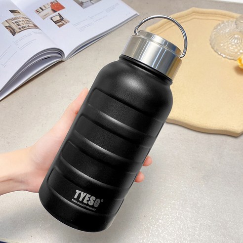304보온병 컵 남녀 대용량1000ml휴대용 높은 색상 값 물 컵, 750ML, 블랙